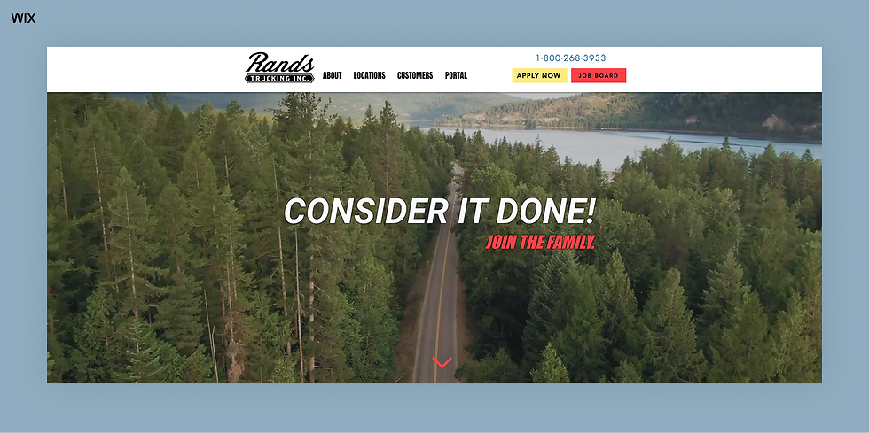 rands transport wix built website