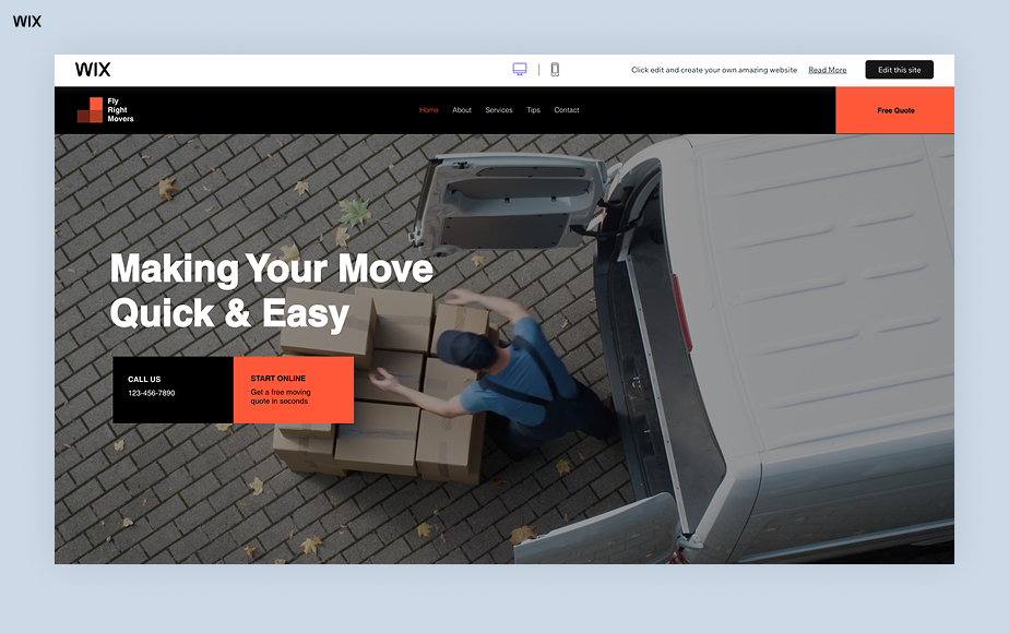 moving company website template