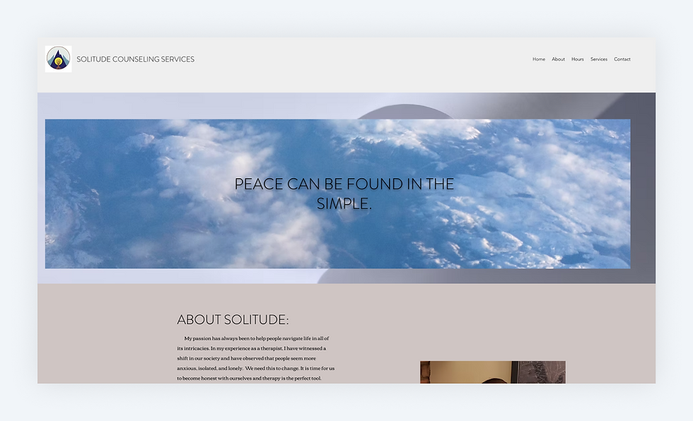 solitude wix therapy website