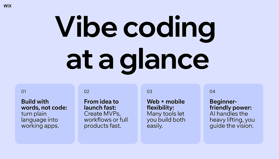 vibe coding at a glance infographic