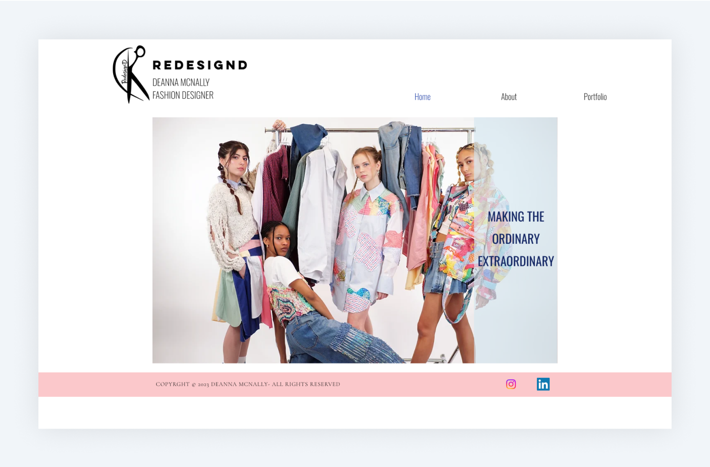 sustainable fashion designer portfolio example