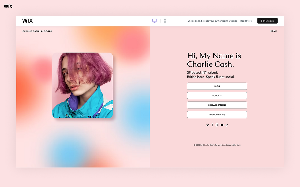 creative cv website template wix