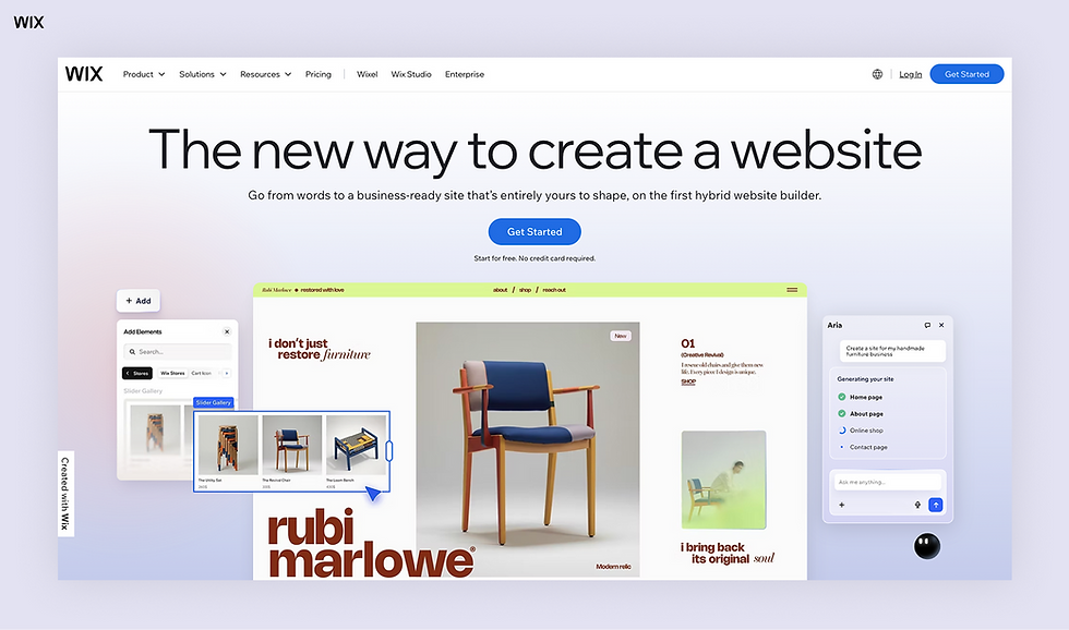 wix vs godaddy wix homepage