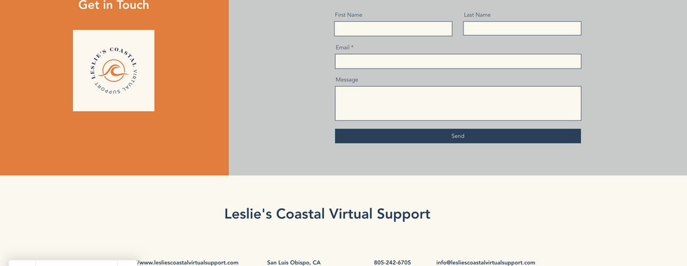contact us page leslies coastal virtual support