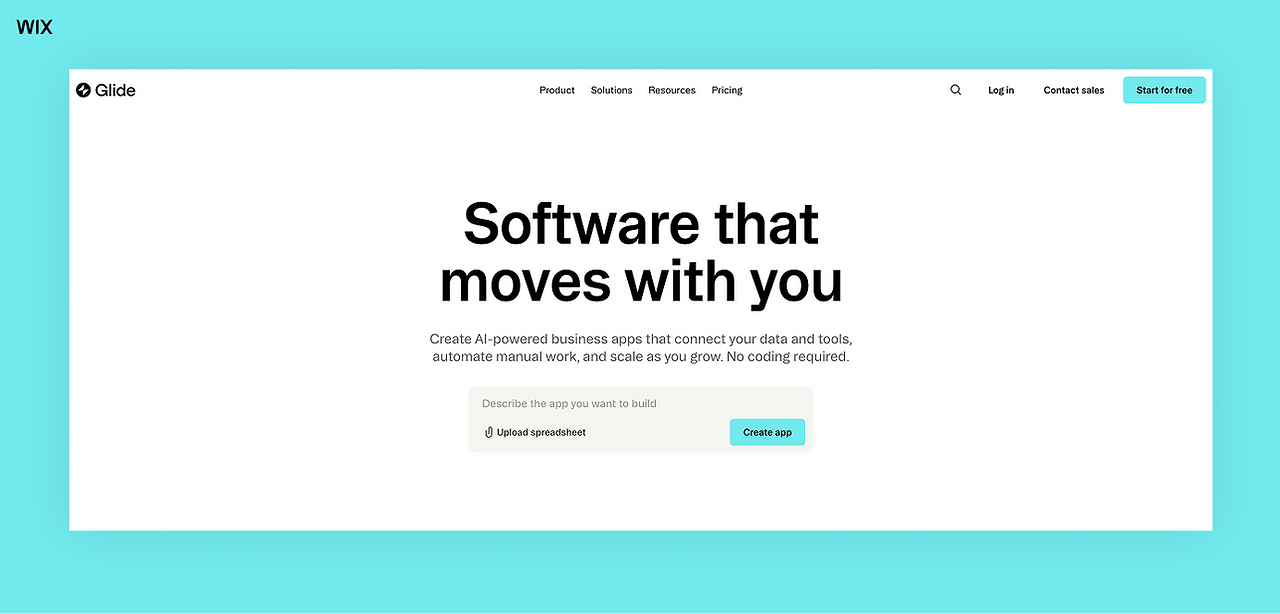 glide homepage screenshot