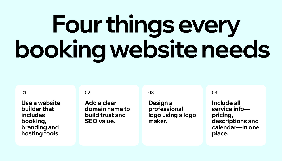 four things every booking website needs infographic