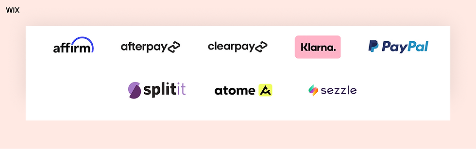 BNPL providers available on Wix