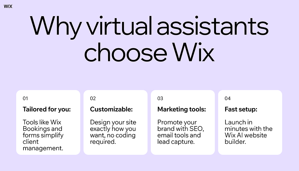 why virtual assistants choose Wix