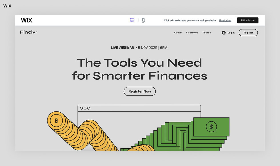 fintech webinar website template
