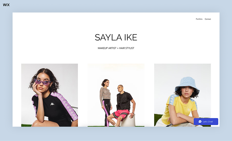 sayla ike ai portfolio built on wix