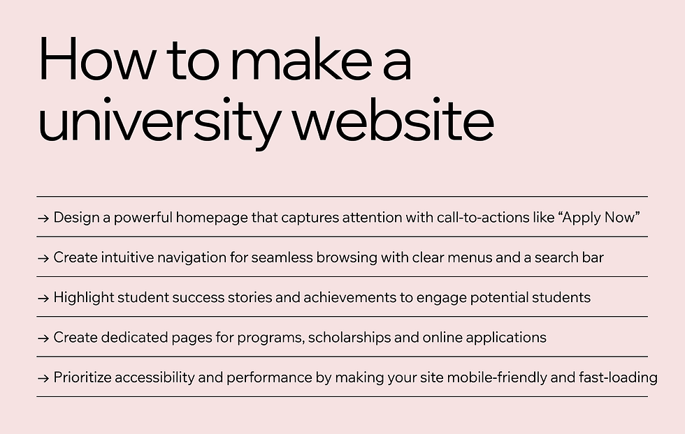 how to make a university website infographic