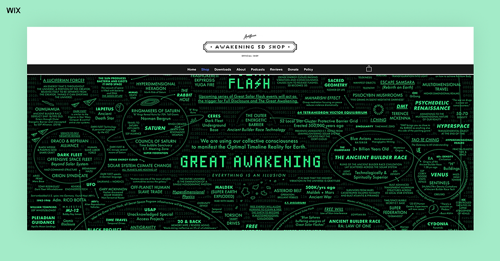 Great Awakening Map wix built printful website