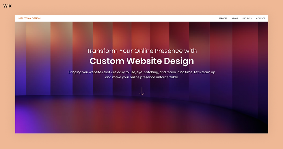 Mel Dyjak web developer portfolio example