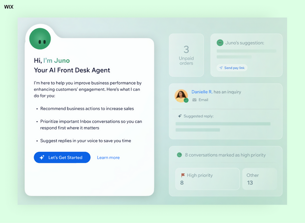 wix ai agents for ecommerce juno 