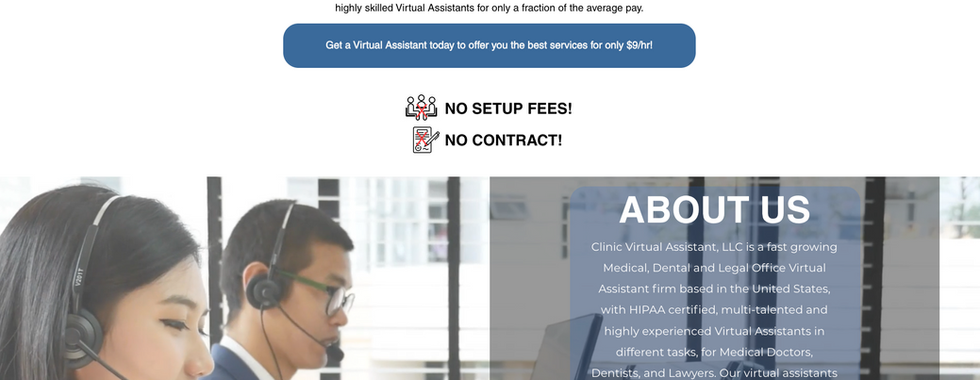 medical virtual assistant website built on wix