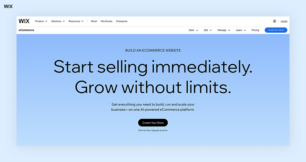 ecommerce website wix