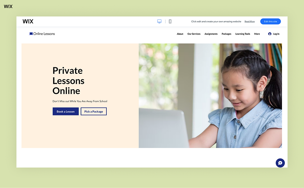 tutoring website template wix