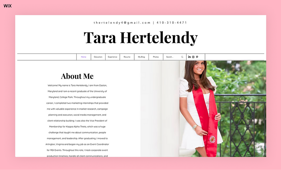 Tara Hertelendy student portfolio example
