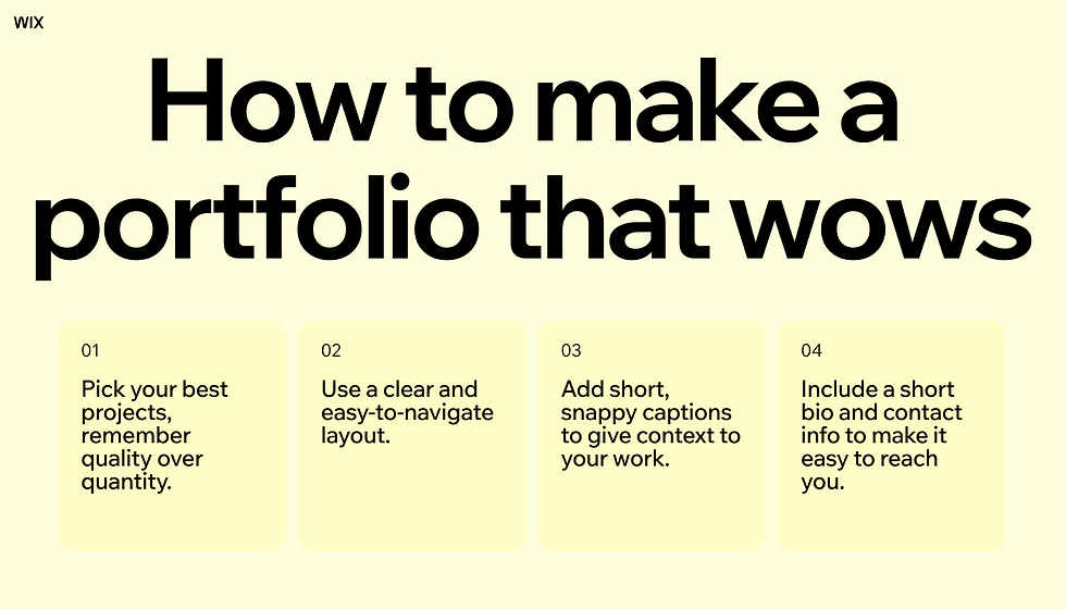 how to make a portfolio that wows infographic