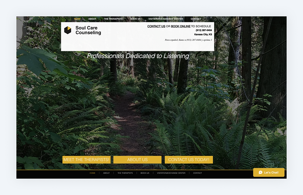 soul care wix therapy website