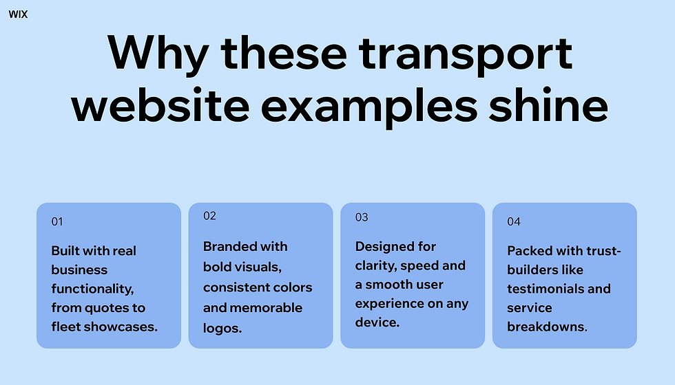 transportation websites example infographic