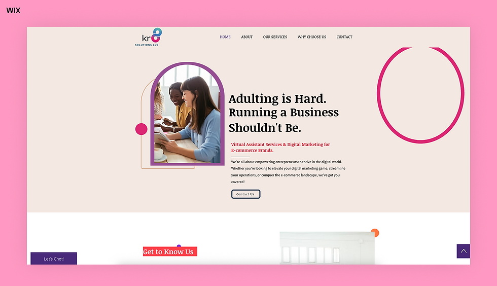 KR8 Solutions virtual assistant website