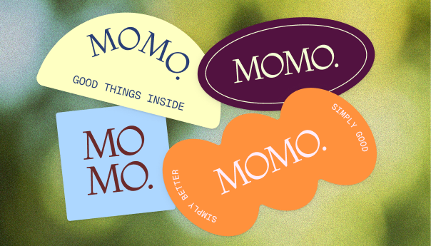 Logo shapes hidden behind the letters of the word logo