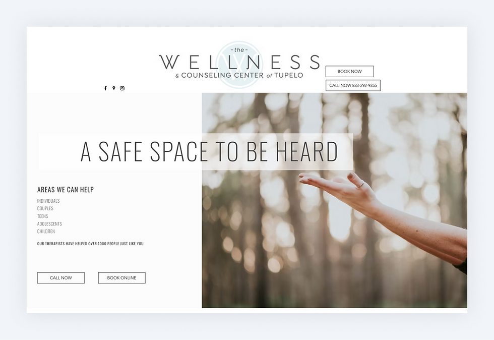 the wellness center wix therapy website