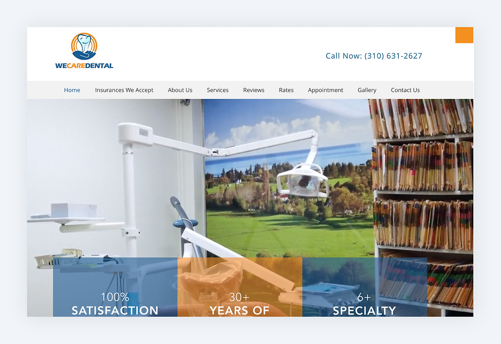 we care dental website wix