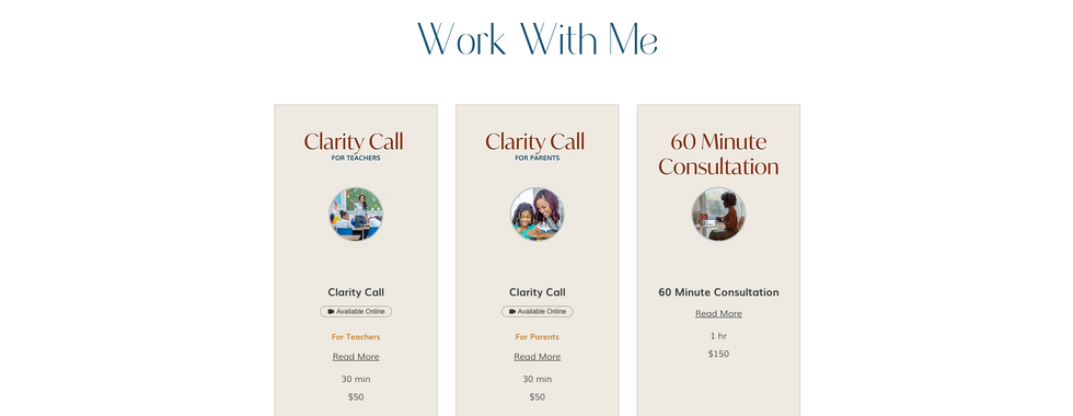 rates and pricing page for areulia davis 