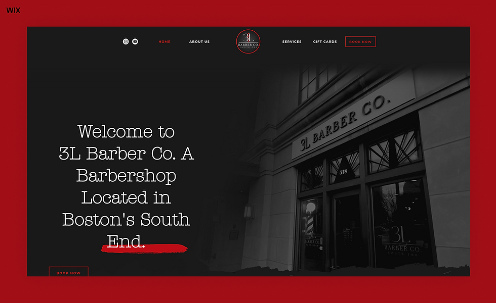 3L Barber Co. booking website example