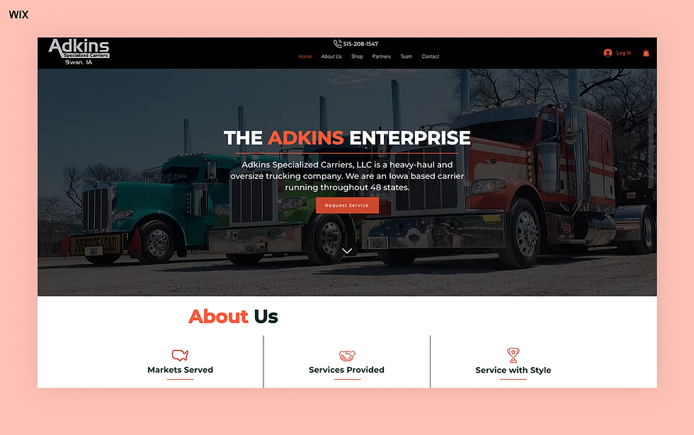 adkins specialized carriers wix website