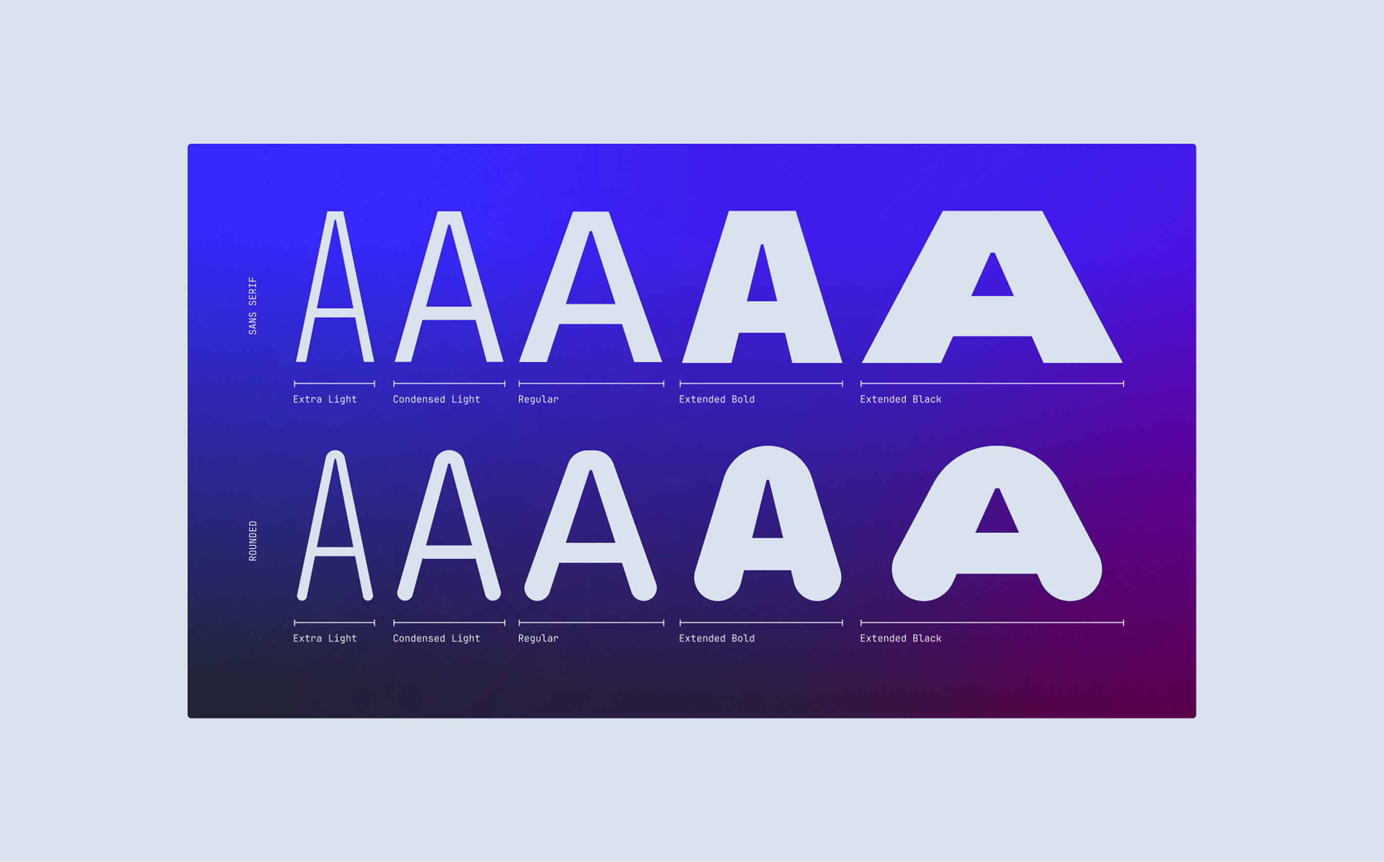 website typography examples featuring purple homepage with the word type "type" in white