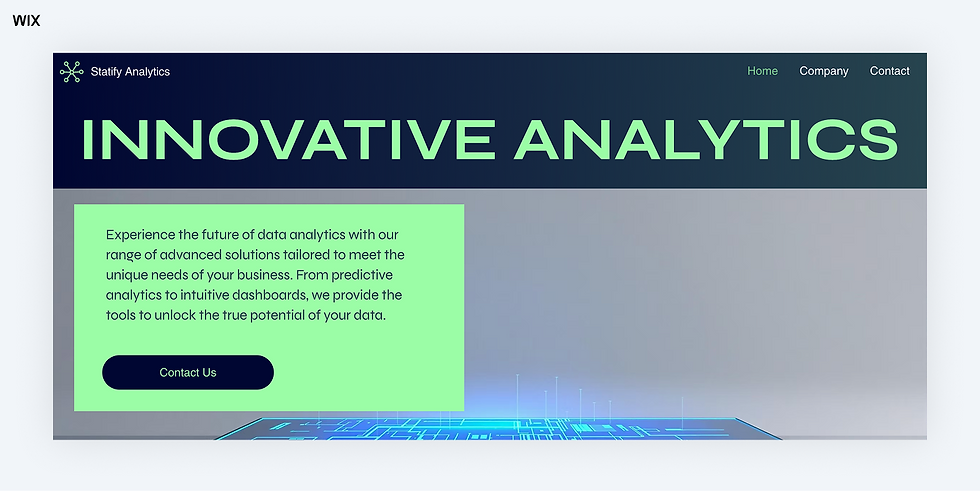wix data analyst template