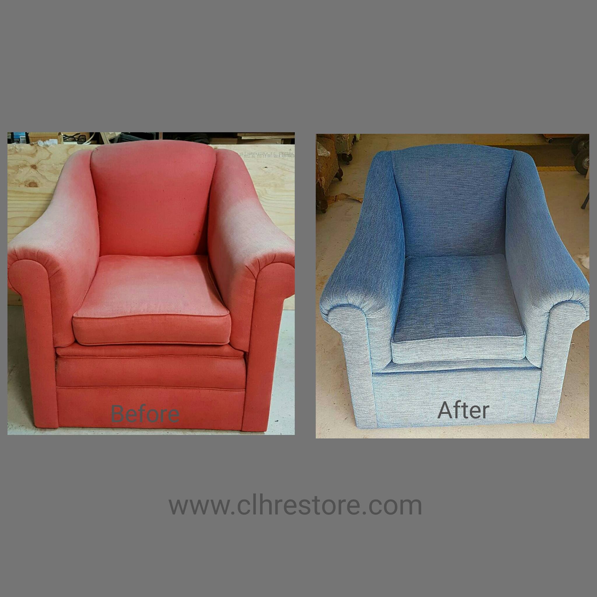 Reupholstered armchair