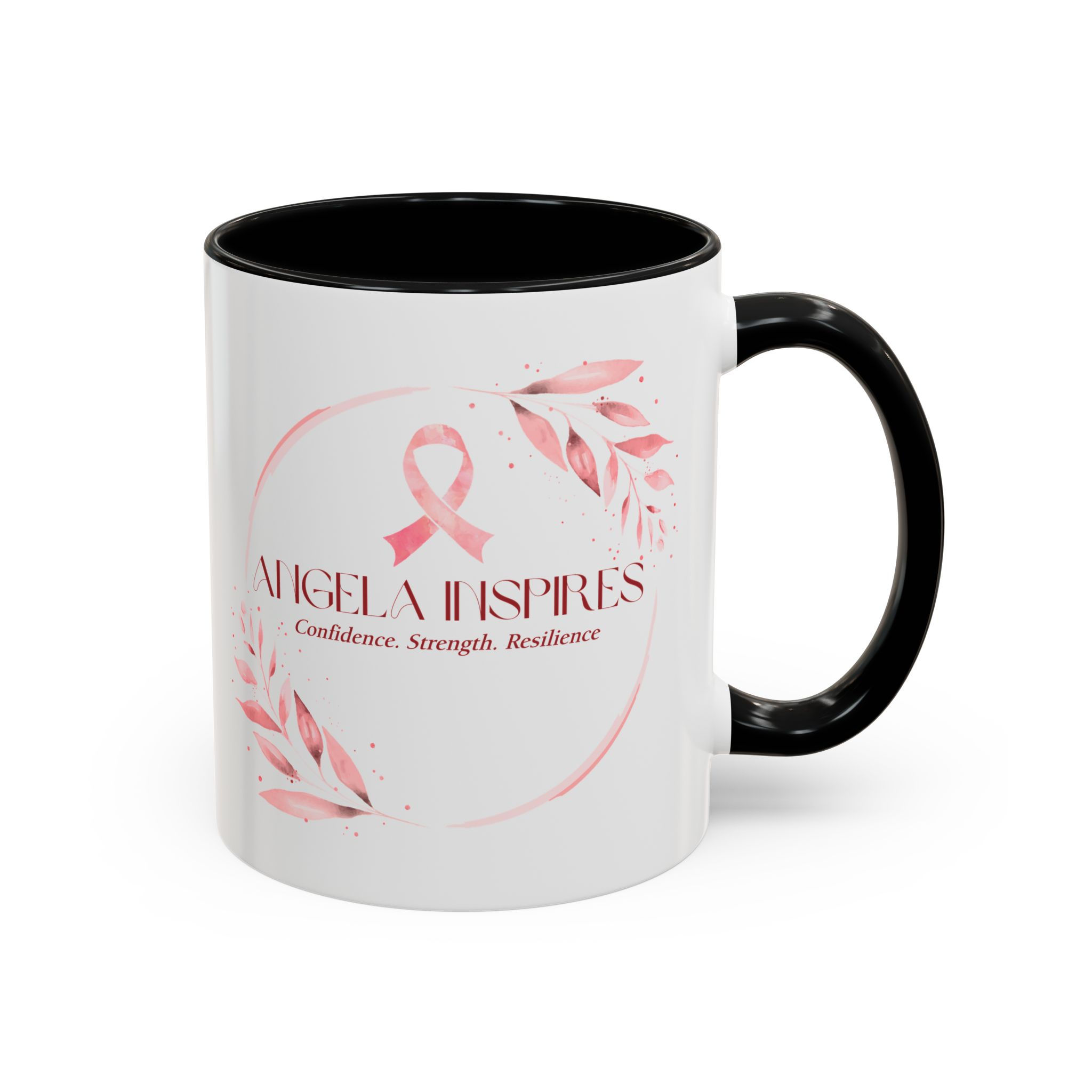 Mug - Angela Inspires Logo Breast Cancer Awareness Coffee Mug (11, 15oz)