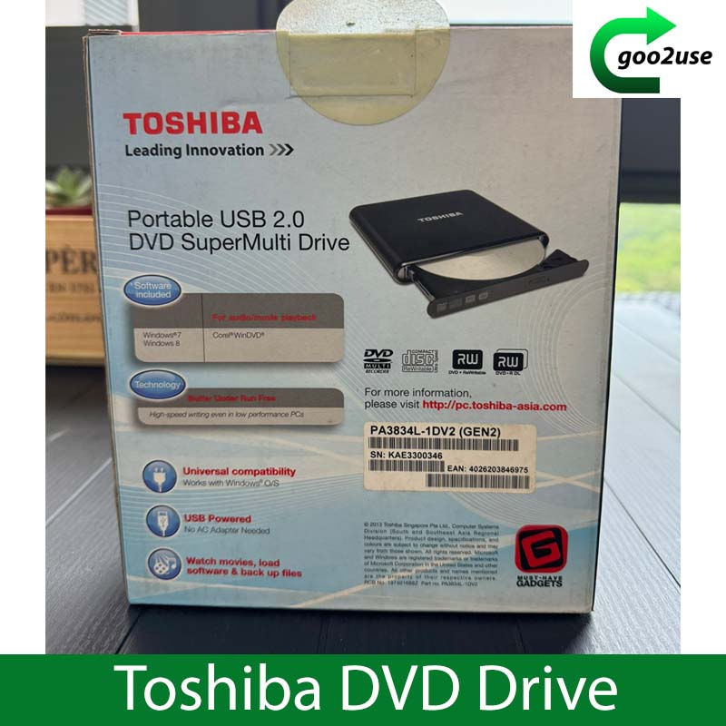 Thumbnail: Toshiba Portable USB 2.0 DVD SuperMulti Drive