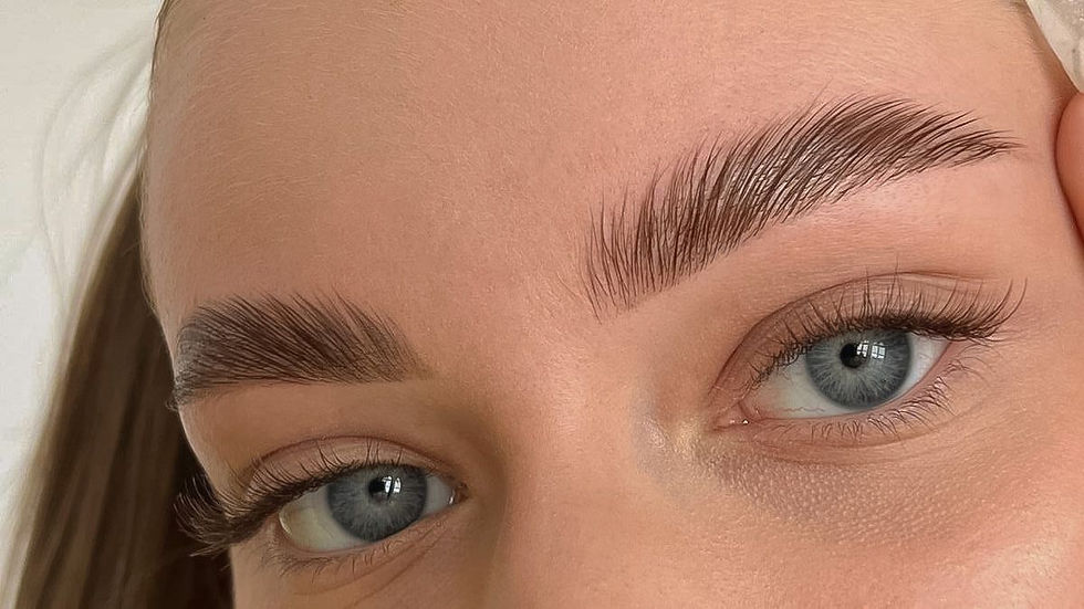 Natural brow shaping before and after