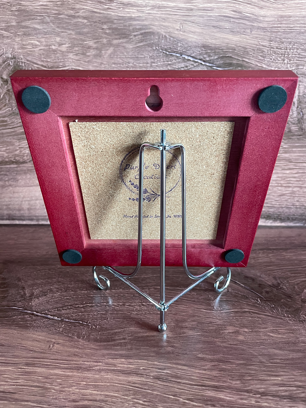 Thumbnail: Hand painted  4x4 Ceramic Tile set in wood frame