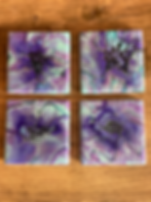 4x4 Coaster set of 4 - Purple/Teal