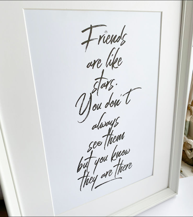 Thumbnail: Friends are like stars A4 Print with Diamante Detail