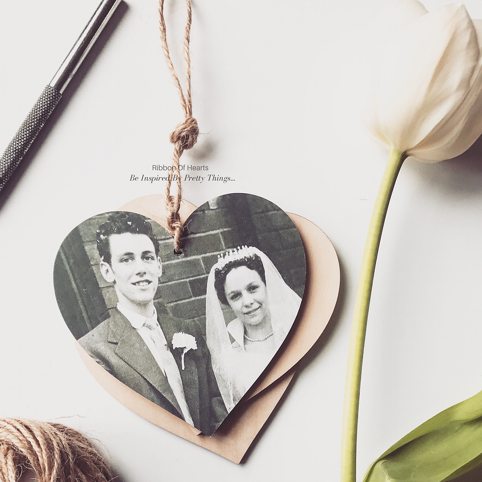 Thumbnail: Wooden Hanging Photo Hearts