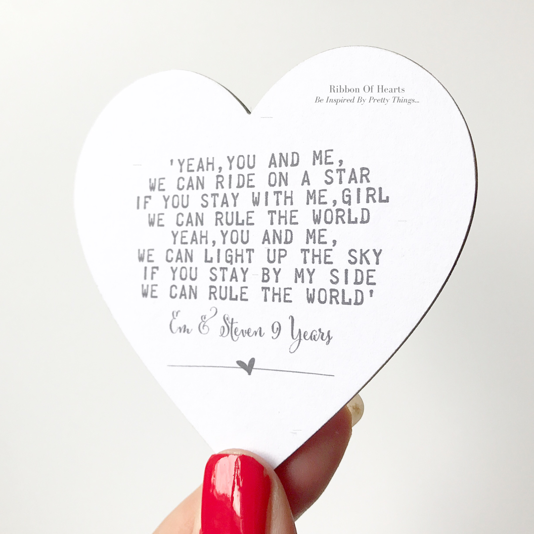 Song Lyric Wooden Hanging/Magnet Hearts