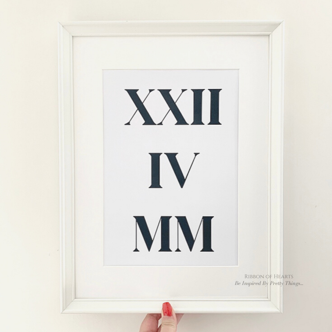 Roman Numerals Personalised  - A4 Print
