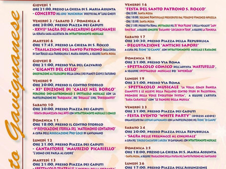 Programma eventi Estate Gavignanese...