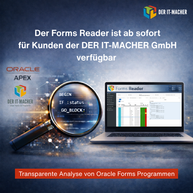 Oracle APEX Forms Reader der Der IT-Macher GmbH zur Analyse und Visualisierung von Oracle Forms-Modulen, Abhängigkeiten und Anwendungsstrukturen – Unterstützung bei Modernisierung und Migration