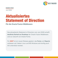 Aktualisiertes Statement of Direction 2026 zur Oracle Fusion Middleware mit Roadmap für Oracle Forms und Reports