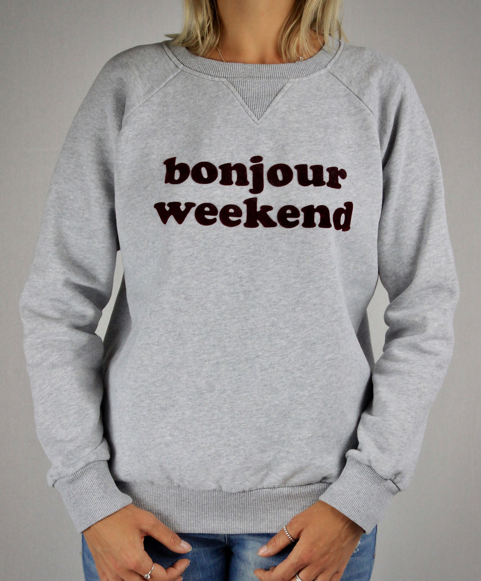 Miniaturbild: Sweatshirt Bonjour Weekend Grau