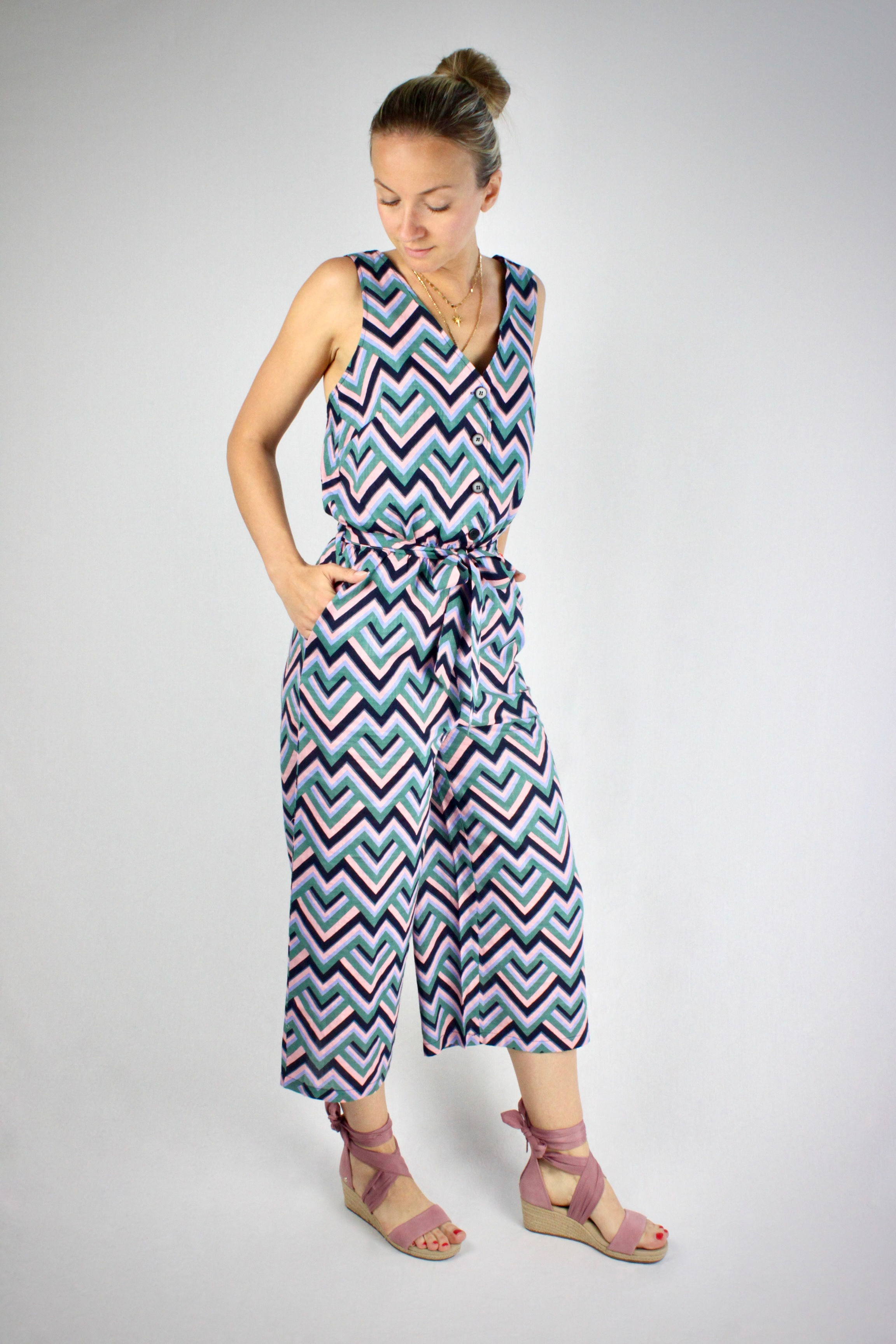 Jumpsuit Culotte Zigzag