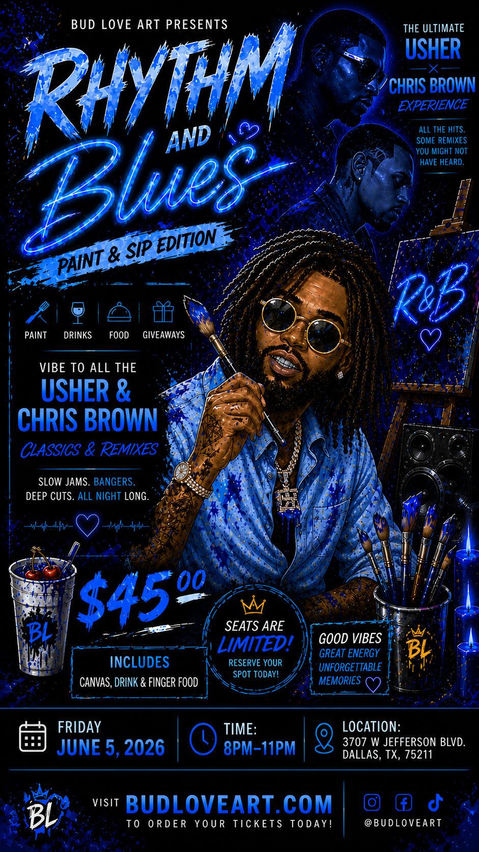 Rythm & Blues Sip and Paint